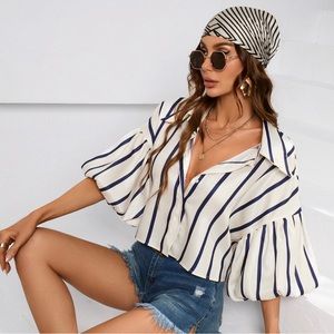 Short Lantern Sleeve Shirt